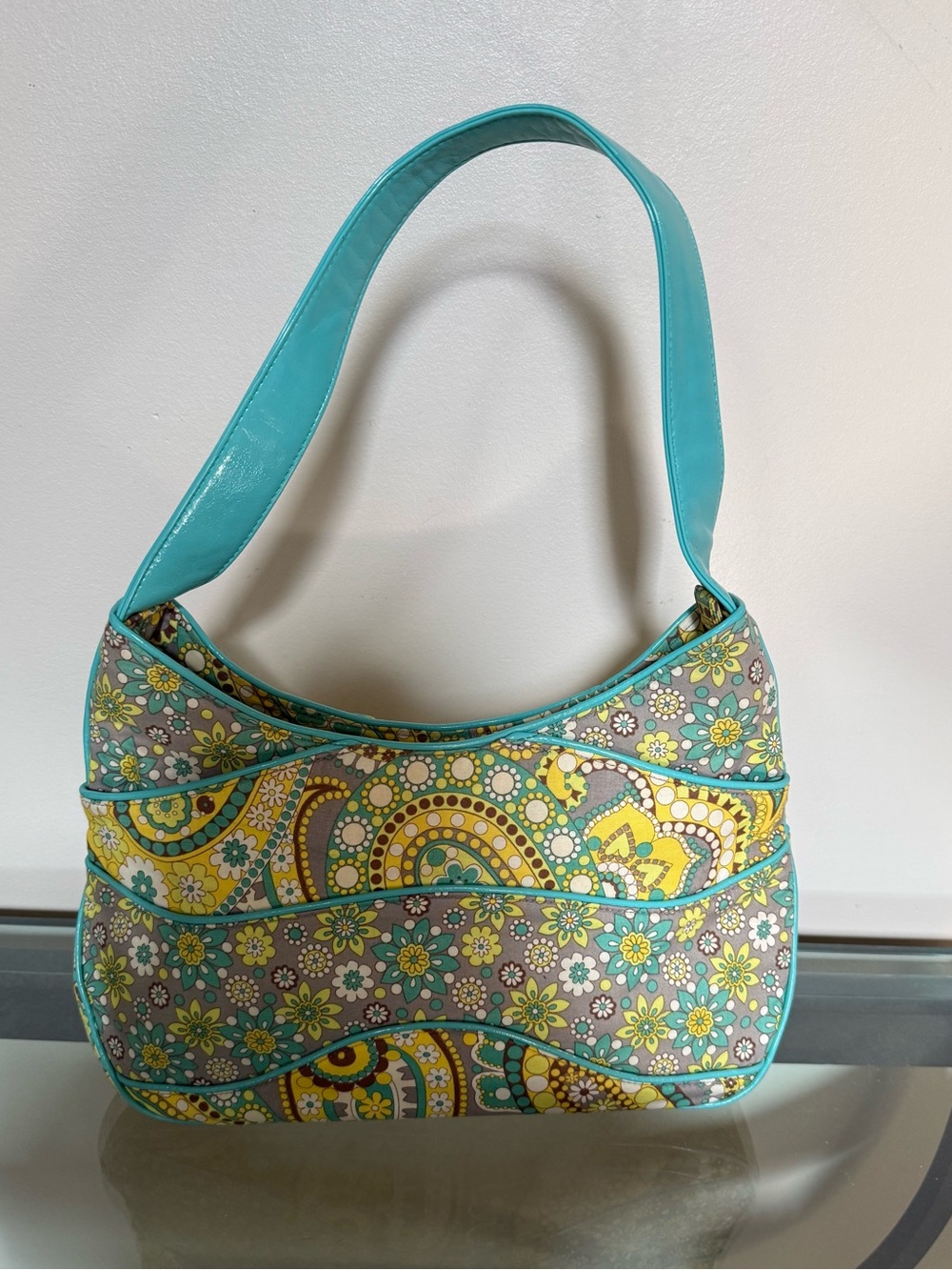 Vera Bradley “Making Waves” Hobo Satchel Retired “Lemon Parfait” Pattern